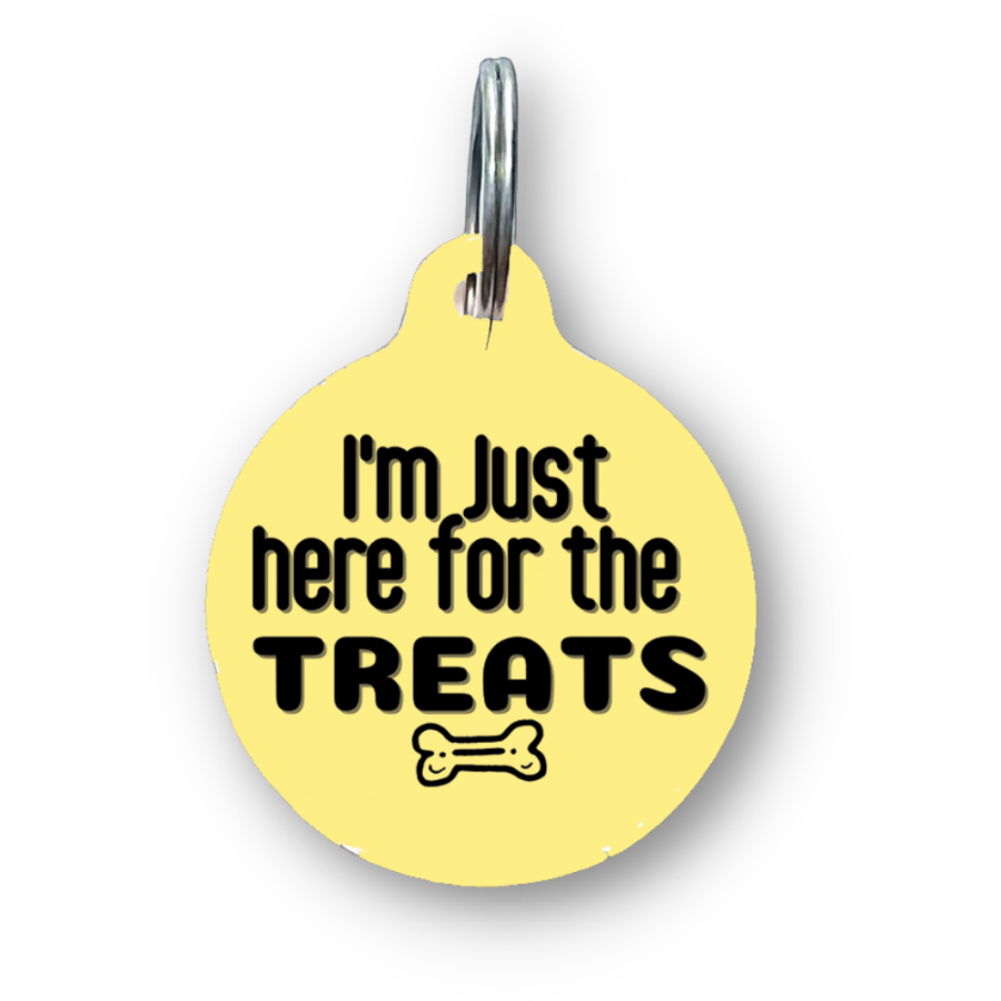 I'm Just Here For the Treats Funny Dog Tag