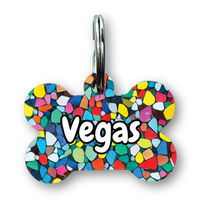 Load image into Gallery viewer, Colorful Mosaic Bone Dog Tag
