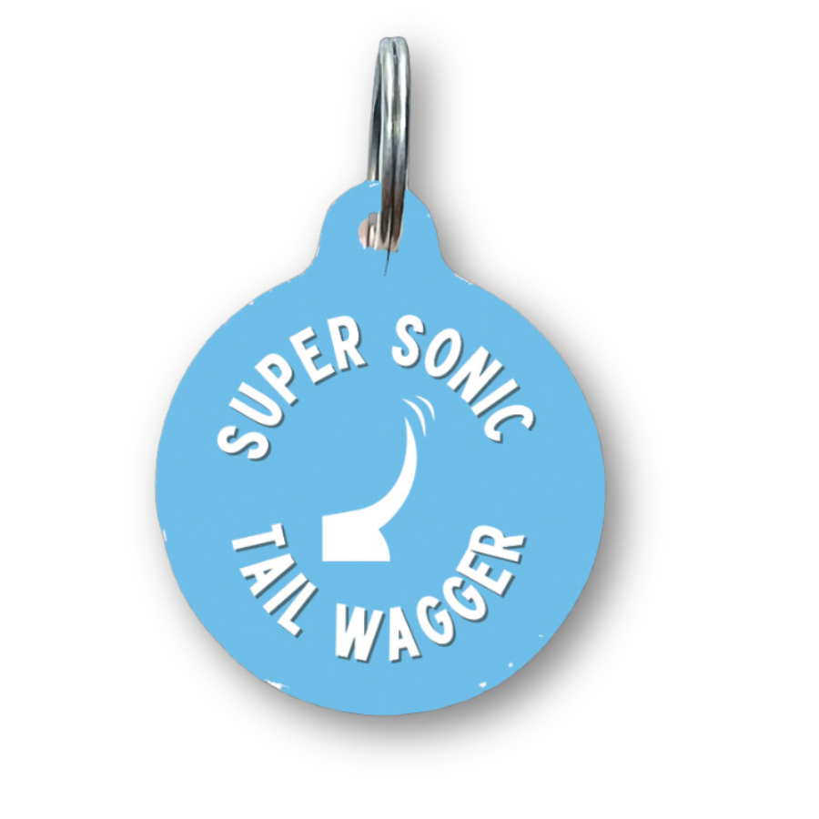 Super Sonic Tail Wagger Funny Dog Tag