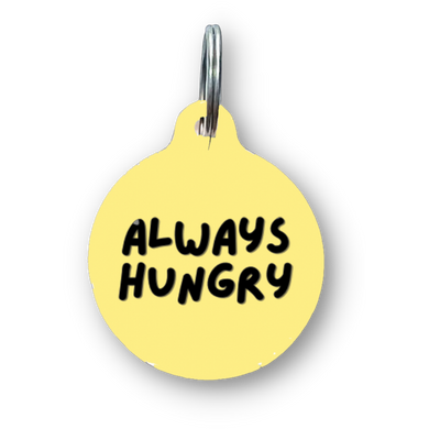 Always Hungry Pet Tag, tag for pets, pettag, the dog tag, silly dog tags, small dog tags