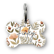 Load image into Gallery viewer, Flower Diary Bone Dog Tag
