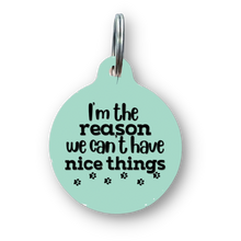 Load image into Gallery viewer, I&#39;m The Reason We Can&#39;t Have Nice Things Funny Dog Tag
